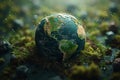 Nature preservation message Green planet Earth symbolizes environmental protection Royalty Free Stock Photo