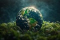 Nature preservation message Green planet Earth symbolizes environmental protection Royalty Free Stock Photo