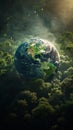 Nature preservation message Green planet Earth symbolizes environmental protection Royalty Free Stock Photo