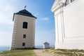 Nature preserve Holy Hill by Mikulov with Way of the Cross to the Pilgrimage Chapel of Saint Sebastian and Bell Tower, Moravia Royalty Free Stock Photo