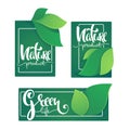 Nature Product And Greel Life Labels ans Stickers Template With Royalty Free Stock Photo
