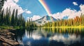 nature rainbow lake