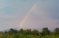 Nature rainbow over land field