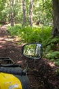 Nature reflecting in the miror of an atv