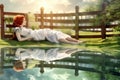 Nature female person women beauty young relaxation Royalty Free Stock Photo