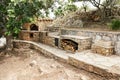 Nature Reserve Zingaro, Sicily - June 2019: Beautiful outdoor stone kitchen