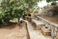 Nature Reserve Zingaro, Sicily - June 2019: Beautiful outdoor stone kitchen