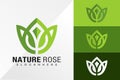 Nature Rose Life Logo Design Vector Template