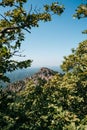 Nature of Russia. Beautiful view of the rocky mountain in the distance. National Park and the Caucasian mountains. Rocks, Royalty Free Stock Photo