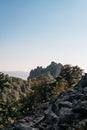 Nature of Russia. Beautiful view of the rocky mountain in the distance. National Park and the Caucasian mountains. Rocks, Royalty Free Stock Photo