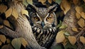 Nature's beauty in eagle owl's close up portrait ,generative AI Royalty Free Stock Photo