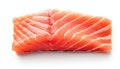 Nature\'s Bounty: Pristine Raw Salmon Fillet Piece, Isolated on White Background