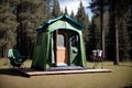 Nature s Call A Captivating Snapshot of a Realistic Camping Portable Toilet.AI Generated