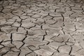 view of intricate mudcracks revealing the harsh beauty of a drought-stricken landscape. Royalty Free Stock Photo