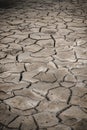 view of intricate mudcracks revealing the harsh beauty of a drought-stricken landscape. Royalty Free Stock Photo