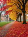Nature s Canvas A Mesmerizing Tapestry of Fall Leaves.AI Generated