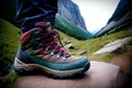 Nature s Companion A Macro Glimpse of Realistic Hiking Boots.AI Generated