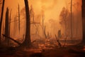 Nature\'s Cry: Forest Inferno Amid Global Pollution and Deforestation