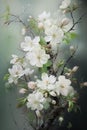 Nature\'s Delicate Beauty: A Stunning Display of White Apple Blos