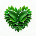 Nature\'s Embrace, Leaves Sculpting a Heart, Generative AI
