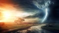 Nature's Fury Unleashed: The Dramatic Power of a Stormy Tornado - Generative AI