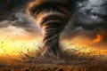 Nature\'s Fury Unleashed: Tornado Tear Through Farmland.