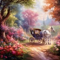 Nature's Harmony: Horse-drawn Carriage amidst Scenic Beauty