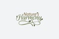 nature\'s harmony logo with a combination of beautiful nature\'s harmony lettering and floral elements