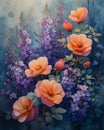 Nature\'s Hidden Beauty: A Purple and Orange Rose Illusion Amongs