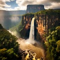 Nature's Masterpiece: Angel Falls - The World's Highest Uninterrupted Waterfall Royalty Free Stock Photo