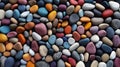 Nature\'s Mosaic: Artistic Arrangement of Multicolored Pebbles