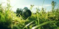 Nature\'s Oasis: A Vibrant View of Fresh Green Grass and Blue Skies