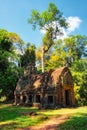Nature\'s reclamations: An old abandoned Khmer building Royalty Free Stock Photo
