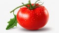 Nature\'s Ruby: Closeup of Tomato Isolated on White Background