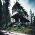 Nature's Takeover. Post-apocalyptic setting where nature prevails Royalty Free Stock Photo