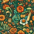 Nature\'s Tapestry: Floral Wallpaper in Vivid Hues
