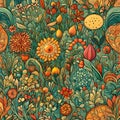 Nature\'s Tapestry: Floral Wallpaper in Vivid Hues