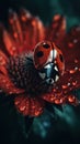 Ladybug Close-Up on a Flower. Generative AI Royalty Free Stock Photo