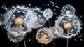 a dandelion in its various stages