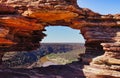 Nature\'s Window is a wind-eroded opening in the layered sandstone Royalty Free Stock Photo