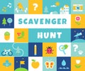 Nature Scavenger Hunt. Summer Camp and Community Activity and Game for Children Royalty Free Stock Photo