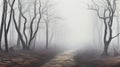 nature scene fog panorama foggy