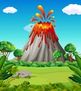 Nature scene of volcano eruption Royalty Free Stock Photo