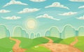 Nature Scenery Sunshine Landscape Wallpaper Vector Illustration