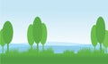 Nature scenery tree in fields vector