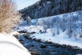 Nature Scenes winter landscape river. Royalty Free Stock Photo