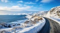 nature scenic road snow landscape