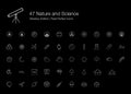 Nature and Science Icon Set for Black Background