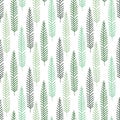 Nature seamless background. Stylized trees pattern design. Natural seamless pattern with green stylish trees .