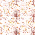 Nature seamless pattern with birds Royalty Free Stock Photo